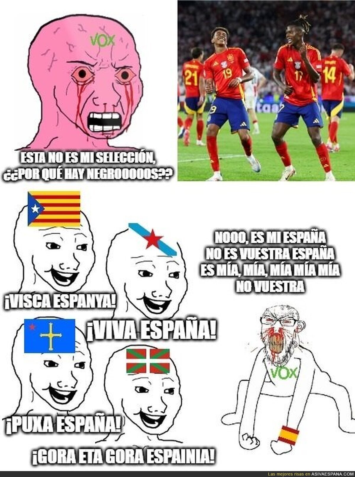 Mundial 2026: las naciones de Espa&ntilde;a hermanadas, los fachas llorando