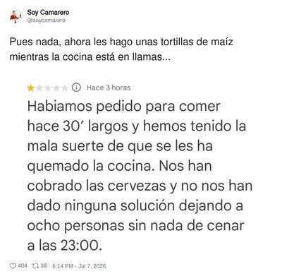 Mientras la cocina arde, nosotros haciendo tortillas. Prioridades