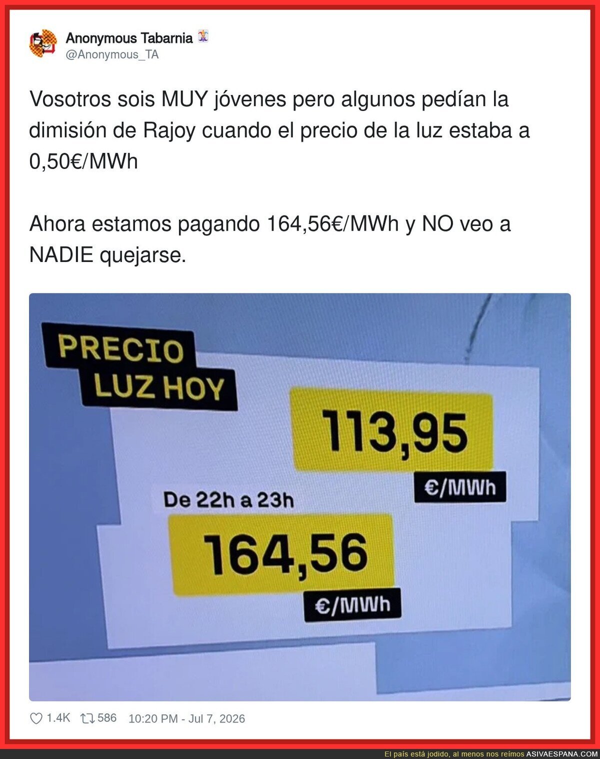 Cuando la luz cuesta m&aacute;s que el alquiler pero nadie se queja porque estamos acostumbrados a sufrir
