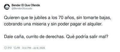 La vida te pide que seas jubilado sin ser jubilado, b&aacute;sicamente