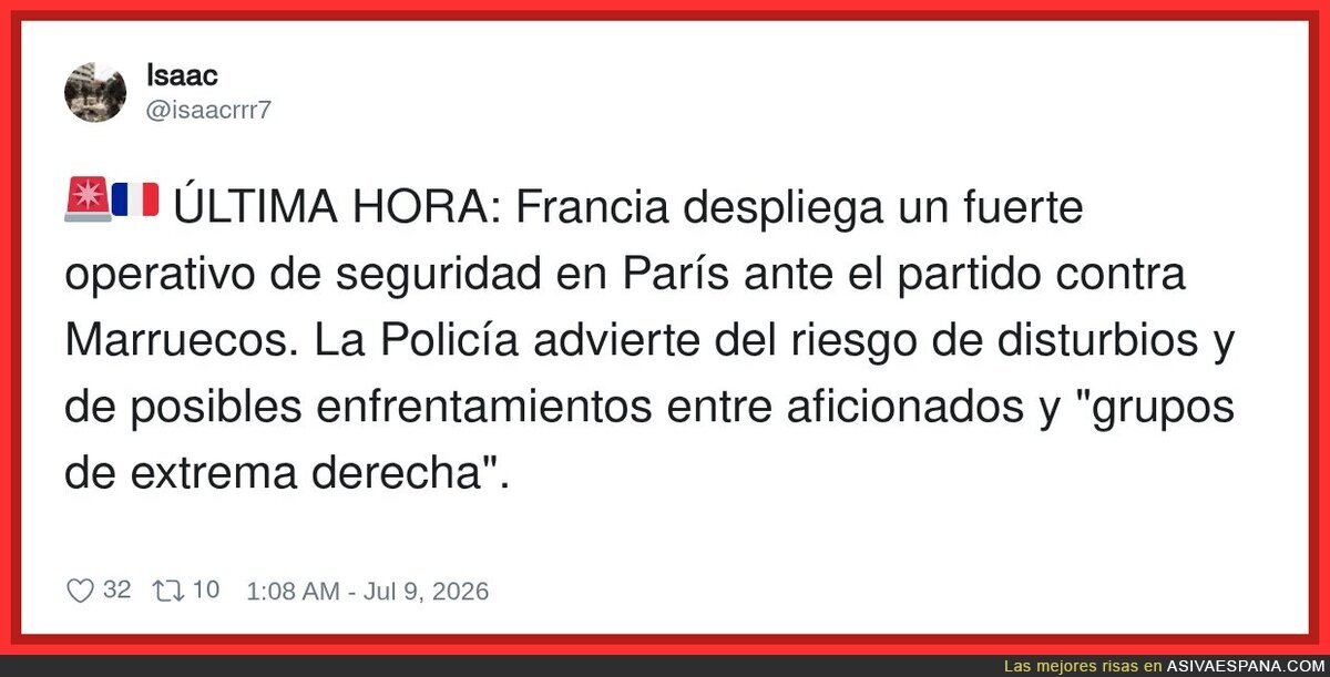 Francia preparando seguridad como si Marruecos viniera a robar la Torre Eiffel
