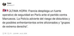 Francia preparando seguridad como si Marruecos viniera a robar la Torre Eiffel