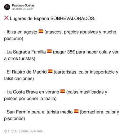 Espa&ntilde;a: donde los turistas pagan por sufrir con estilo