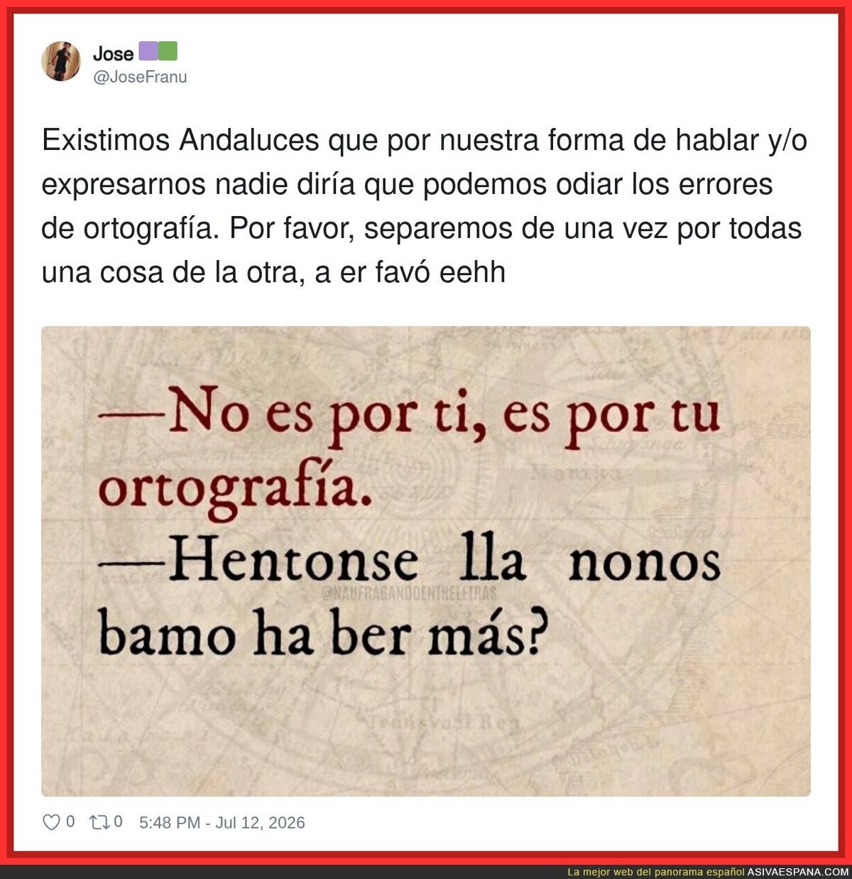 Los andaluces pidiendo que separen el acento del resto de problemas