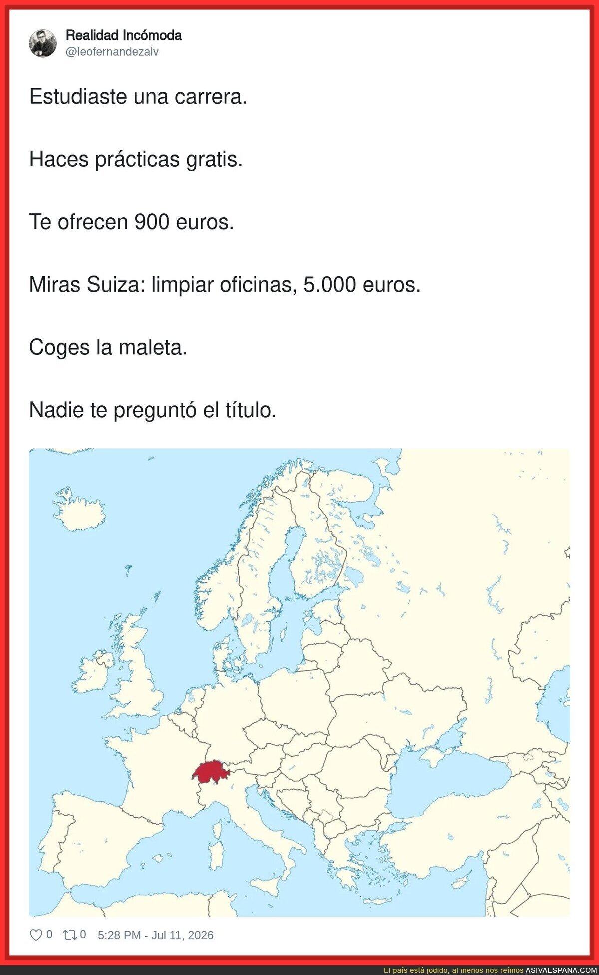 Suiza: donde tu curriculum vale menos que limpiar una oficina