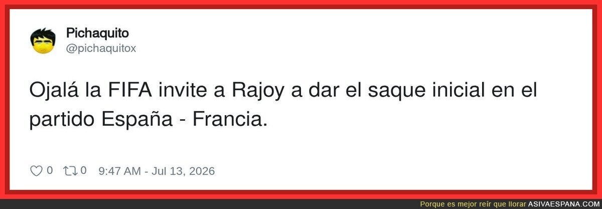 Rajoy dando el saque inicial