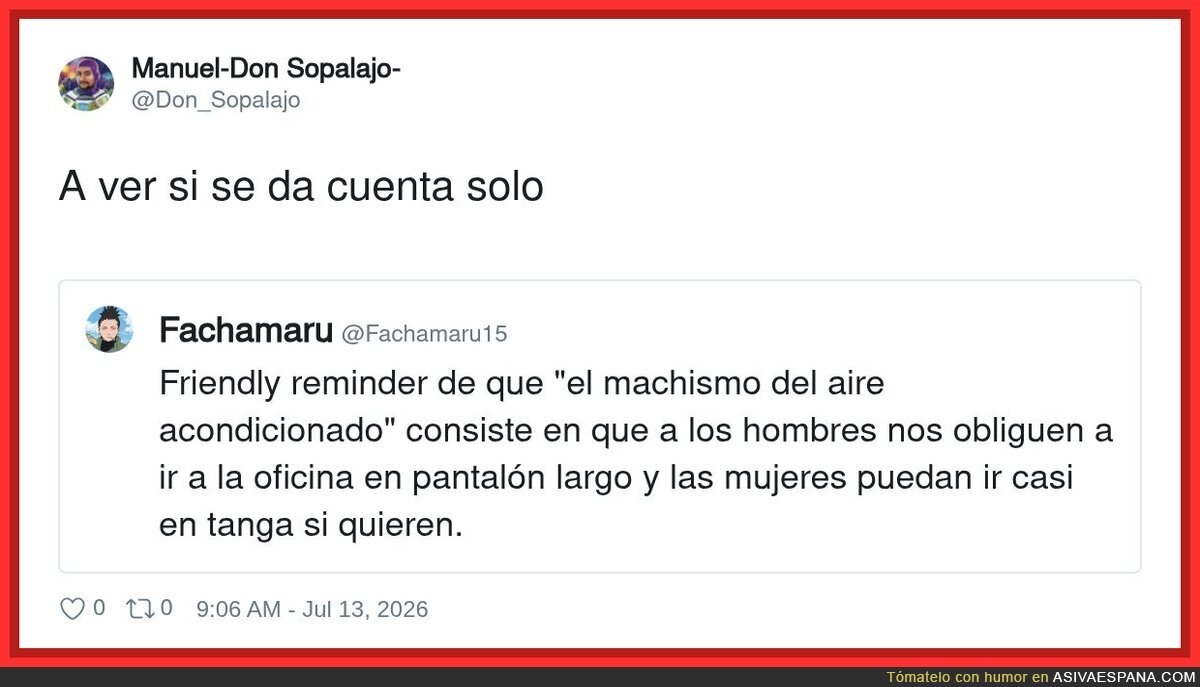 El machismo del aire acondicionado
