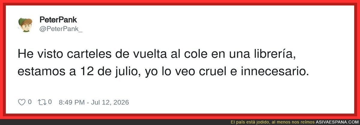 Nos quieren traumatizar al inicio del verano