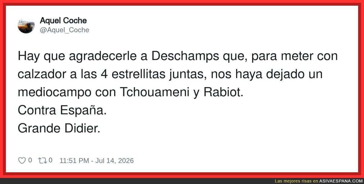 Eternamente agradecidos a Deschamps, por @Aquel_Coche