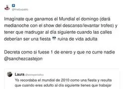 Imag&iacute;nate que ganamos el Mundial el domingo
