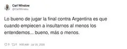 Al menos tenemos eso a nuestro favor