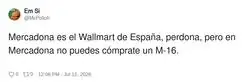 L&aacute;stima no poder comprar armas en Mercadona