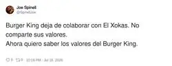 Los valores del Burger King deben estar curiosos