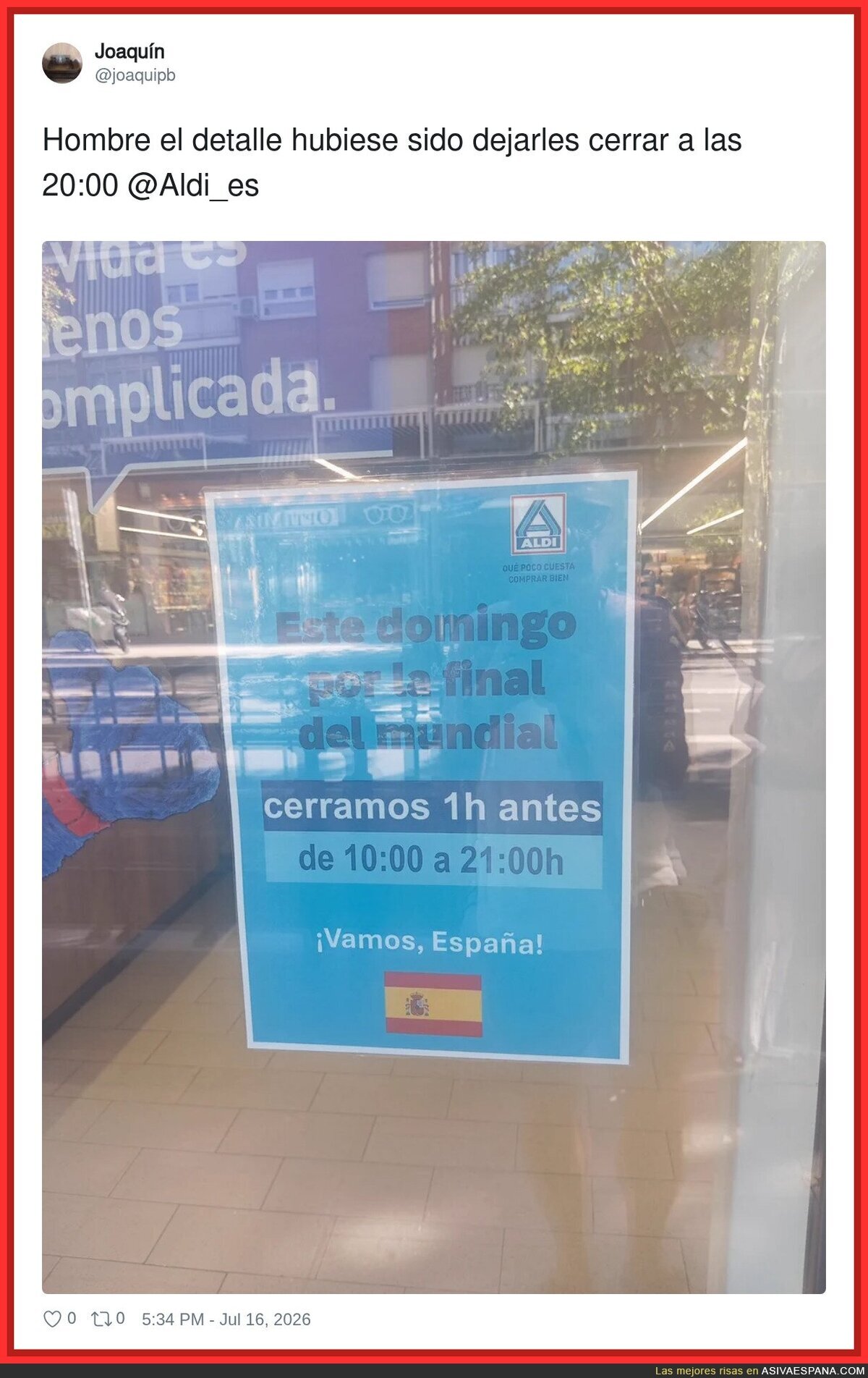 Cerrando a las 21 para que b&aacute;sicamente lleguen a casa a la media parte