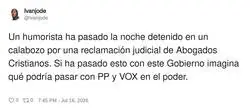 Mira que tener miedo de un humorista, eso s&iacute; que es estar en la ruina