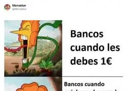 Los bancos cuando t&uacute; tienes 1&euro; de deuda vs cuando ellos necesitan un rescate de 100.000 millones