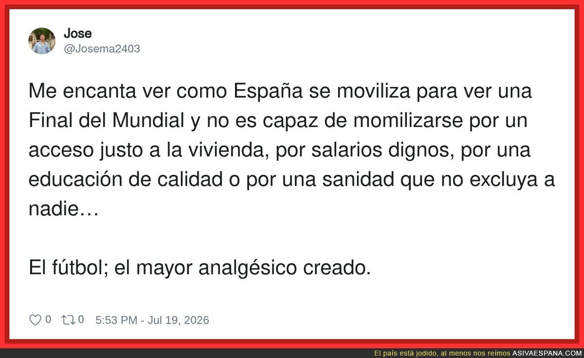 España unida por 90 minutos, dividida por todo lo demás