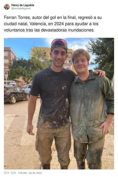 Ferran Torres ya era un h&eacute;roe antes de la final
