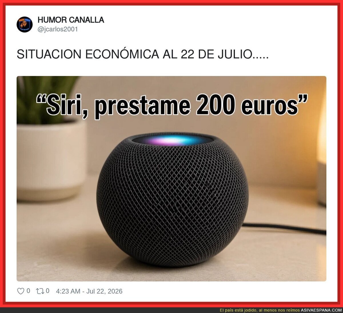 La cosa est&aacute; jodida