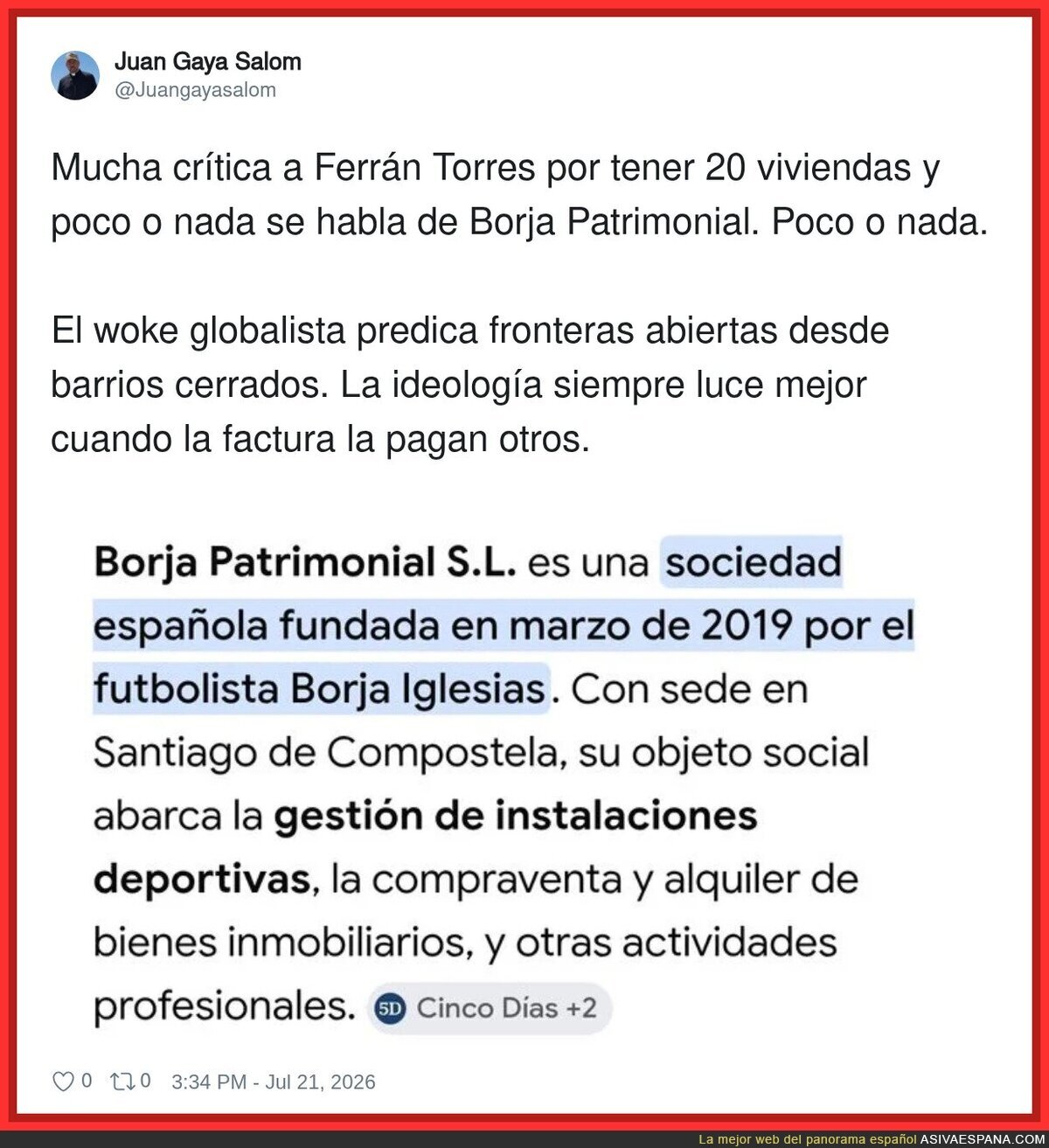Del woke de Iglesias no decimos nada