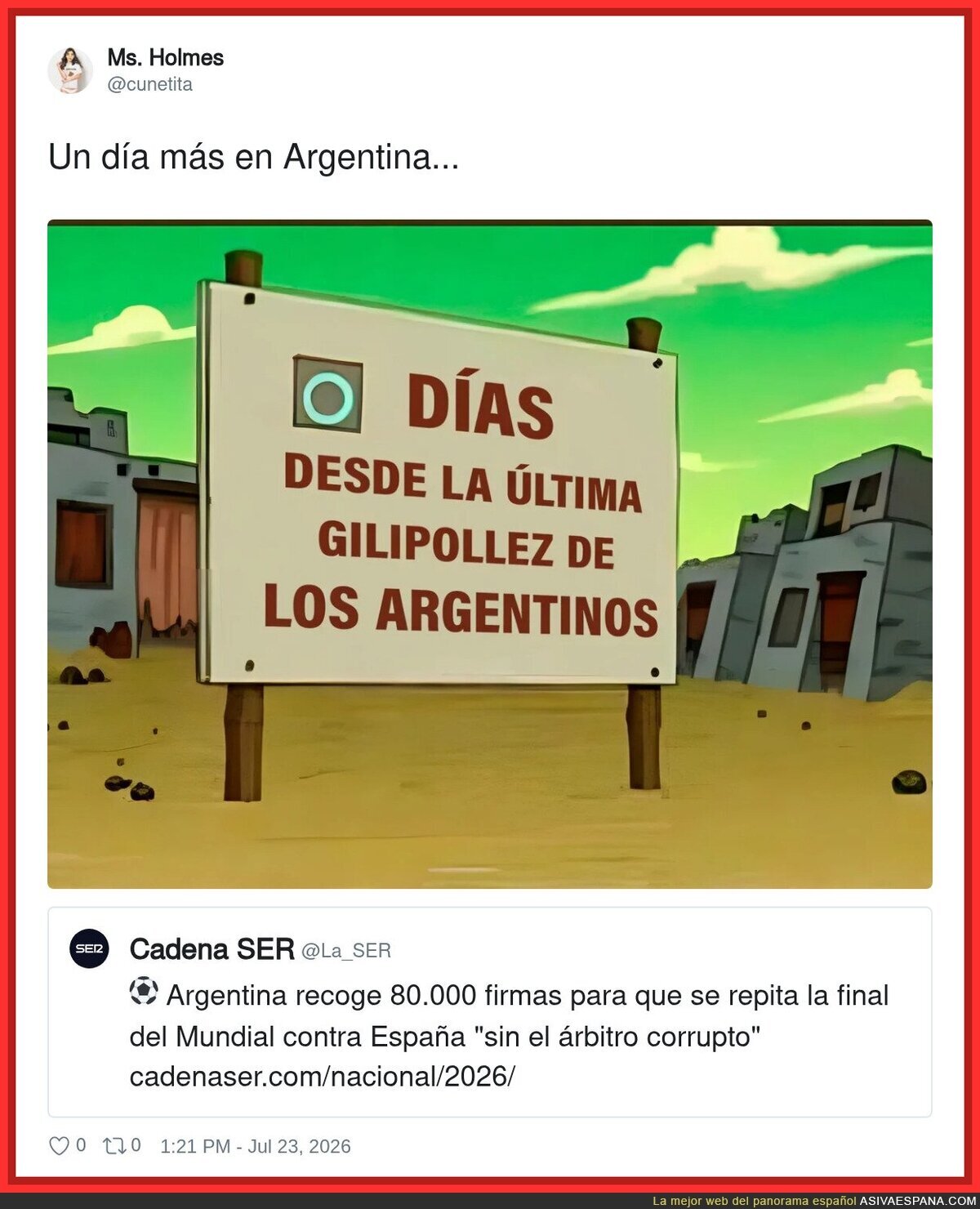 Cuando Argentina desconoce que existe algo llamado "aceptar la derrota"