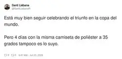 Vaya, que el poli&eacute;ster transpirable es el verdadero MVP de la gloria
