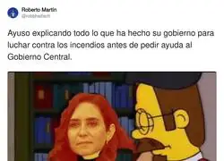 Ayuso explicando c&oacute;mo intent&oacute; apagar los incendios con pura fe y determinaci&oacute;n