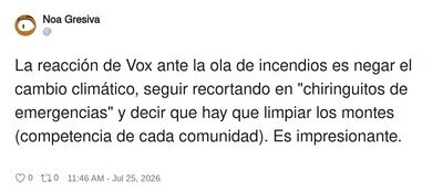 Vox descubriendo que los incendios se apagan con una escoba y actitud positiva