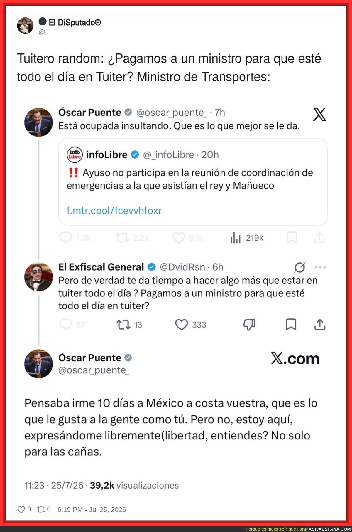 Pagamos a un ministro para que se pase el d&iacute;a en Twitter