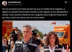 Un chaleco con cartelito de "PRESIDENTA"... si con esto no se extingue el fuego, yo ya no s&eacute;...