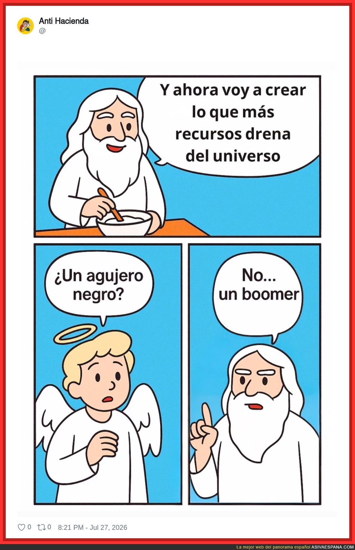 Dios viendo el curr&iacute;culum: 'boomer energy' ✅