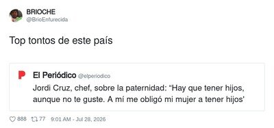 Jordi Cruz ya lleva tiempo en el top de retrasados