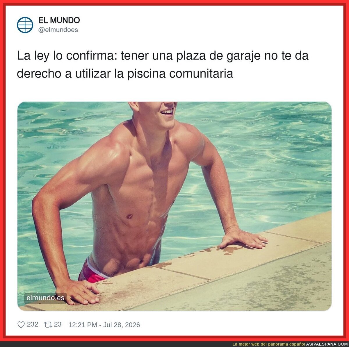 La ley: te compras un garaje. Tambi&eacute;n: la piscina es para todos