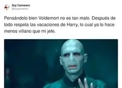 Voldemort respetando vacaciones ajenas, cosa que mi jefe no conoce ni de nombre