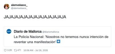 Cuando la Polic&iacute;a Nacional te dice que no iban a desalojar manifestantes y luego ves los v&iacute;deos