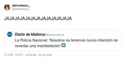 Cuando la Polic&iacute;a Nacional te dice que no iban a desalojar manifestantes y luego ves los v&iacute;deos