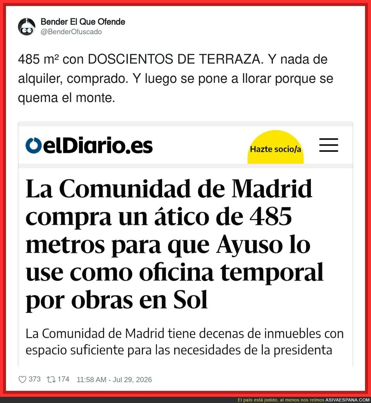Ayuso comprando un &aacute;tico de 485 metros: 'es para la oficina temporal' // La oficina temporal: