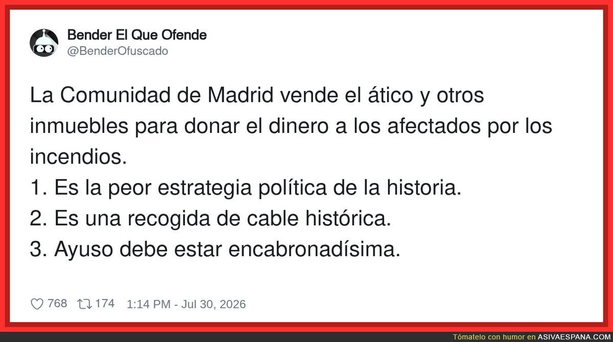 Vender el &aacute;tico para ayudar a los afectados, que genio, &iquest;por qu&eacute; no lo hab&iacute;a pensado antes?
