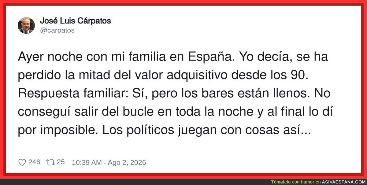 Lo de "bares llenos" la verdad es que cansa bastante