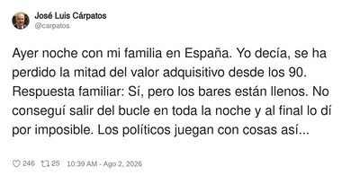 Lo de "bares llenos" la verdad es que cansa bastante