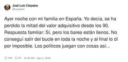 Lo de "bares llenos" la verdad es que cansa bastante