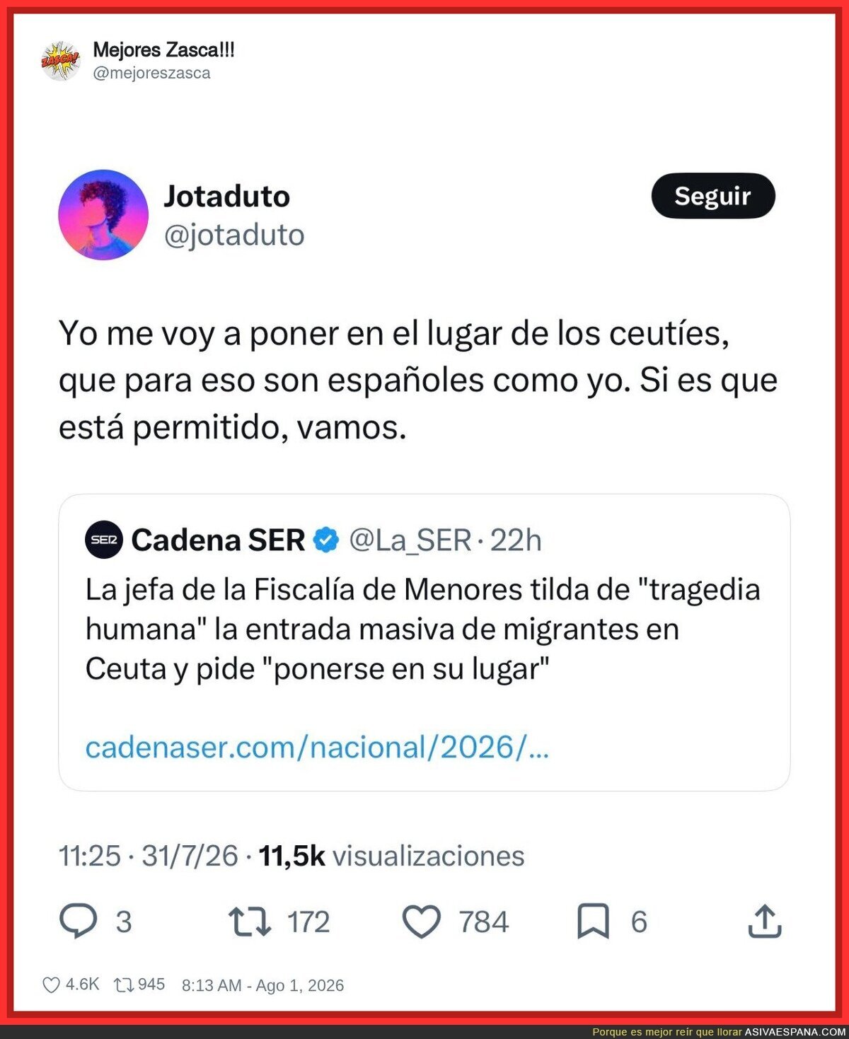 Espa&ntilde;oles cuando descubren que otros espa&ntilde;oles tambi&eacute;n viven en Espa&ntilde;a