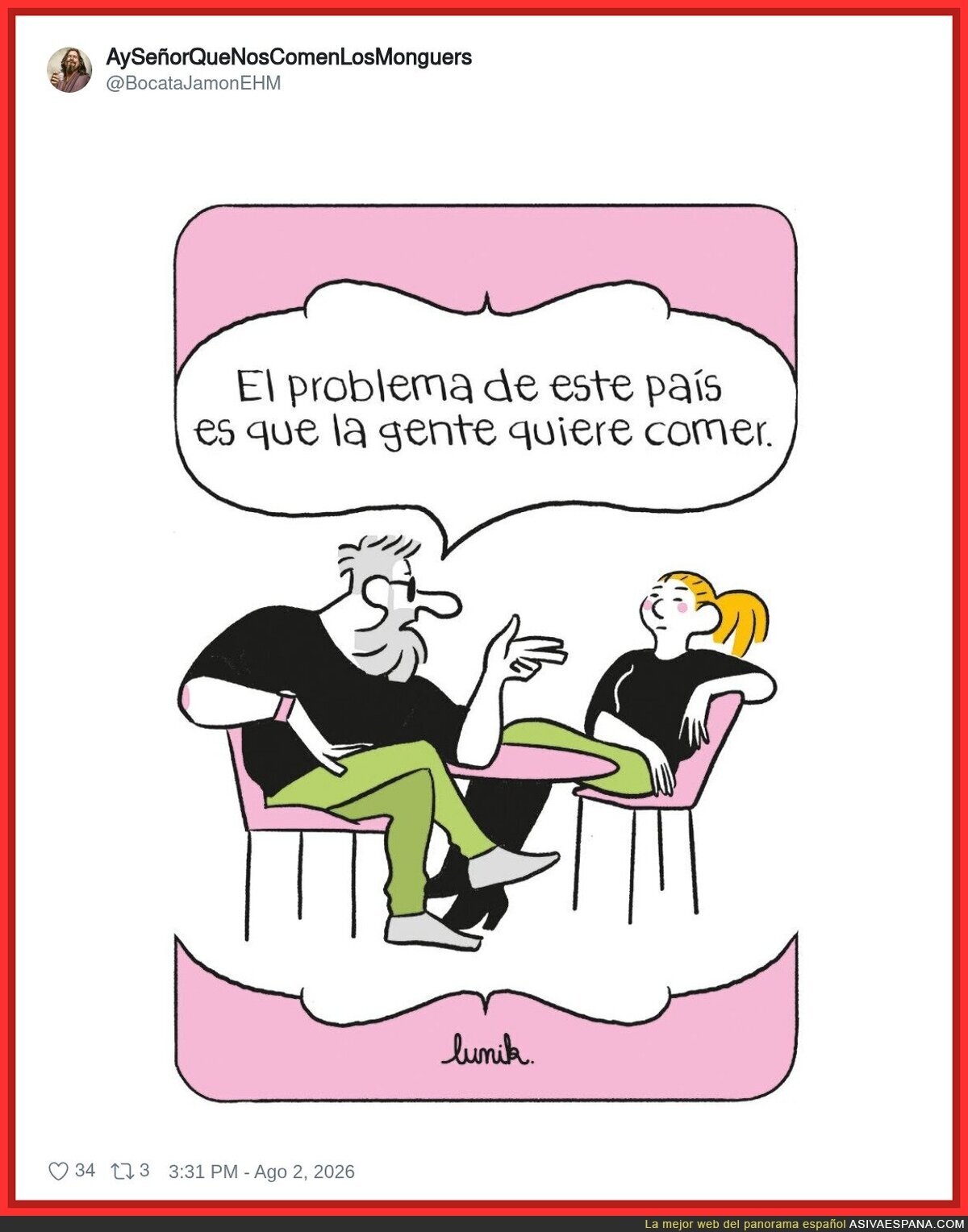 Vaya, qu&eacute; problema tan de ricos, t&iacute;o