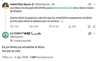 Messi pagando los muebles a Aysuo