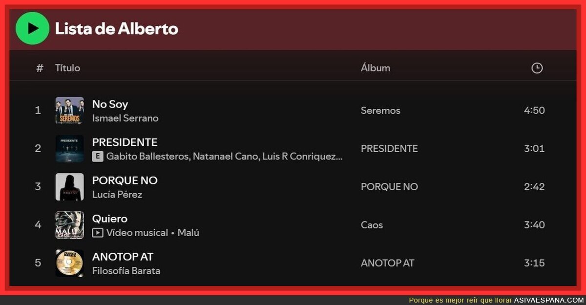 La lista de reproducción de Feijoo