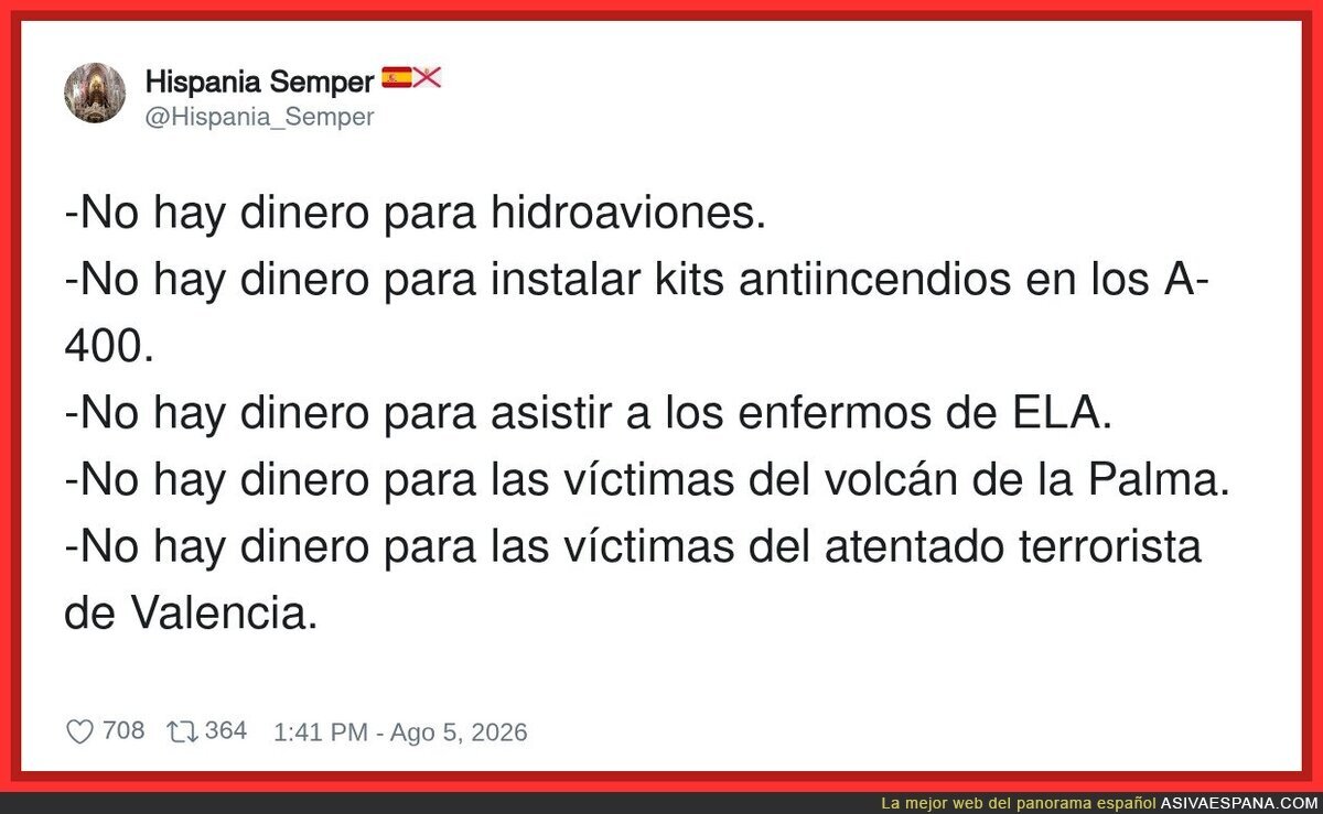 Pero para los dem&aacute;s s&iacute; tenemos dinero