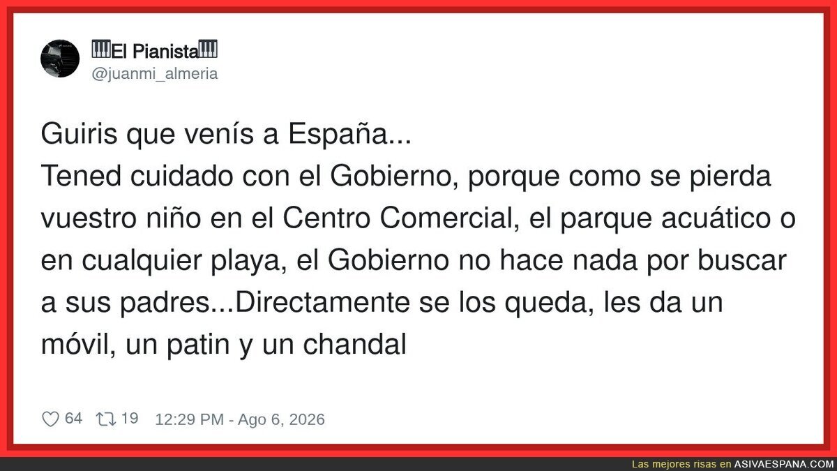 En España pierdes al hijo en el centro comercial y te quedas sin él