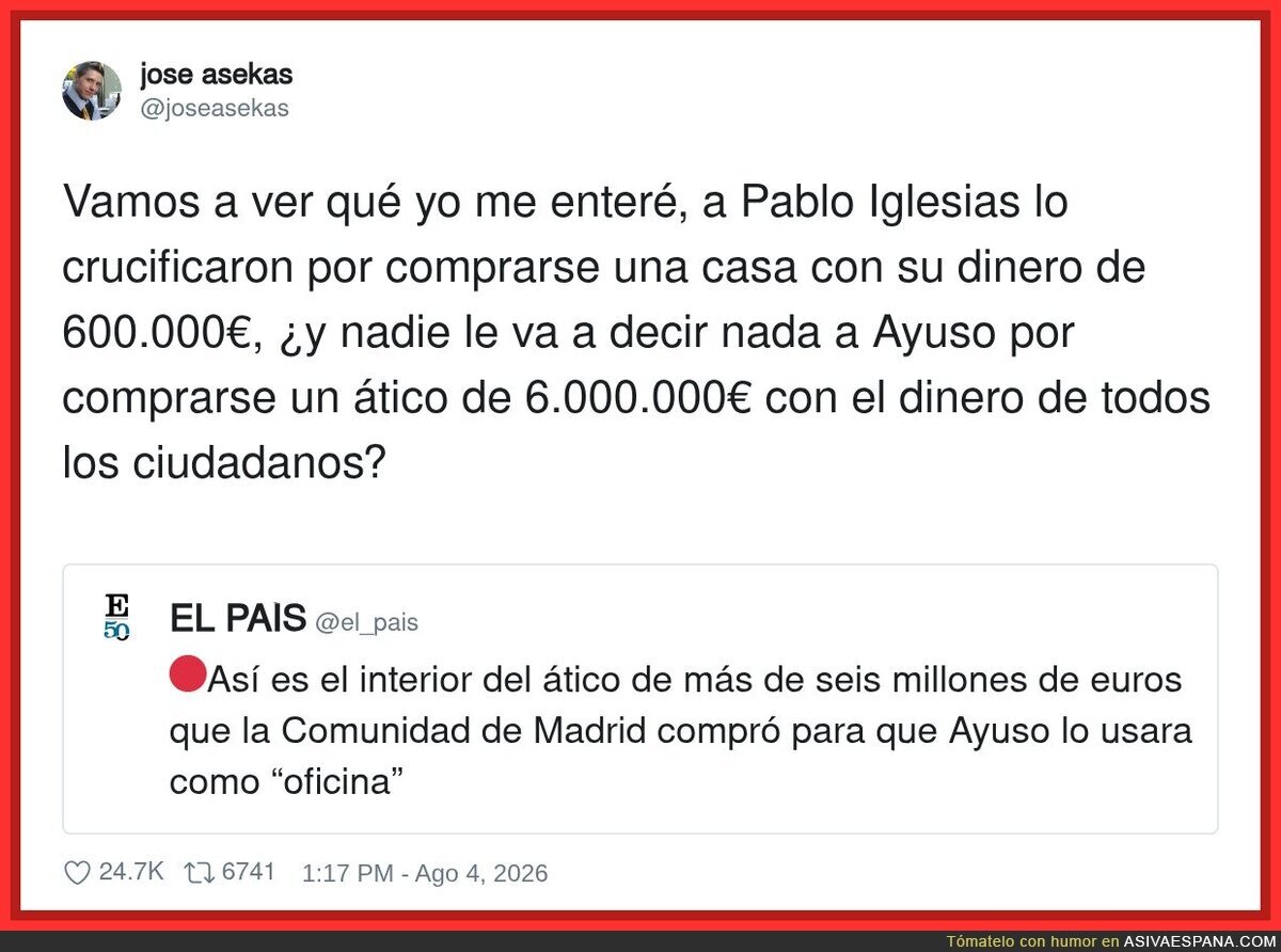 Ayuso tiene mejor gusto que Pablo Iglesias