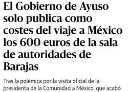 Ni cotiza que, de los seiscientos pavos de la zona VIP del aeropuerto, quinientos noventa fueron en cubatas para MAR y el resto en una manzanilla para Isa Nati.