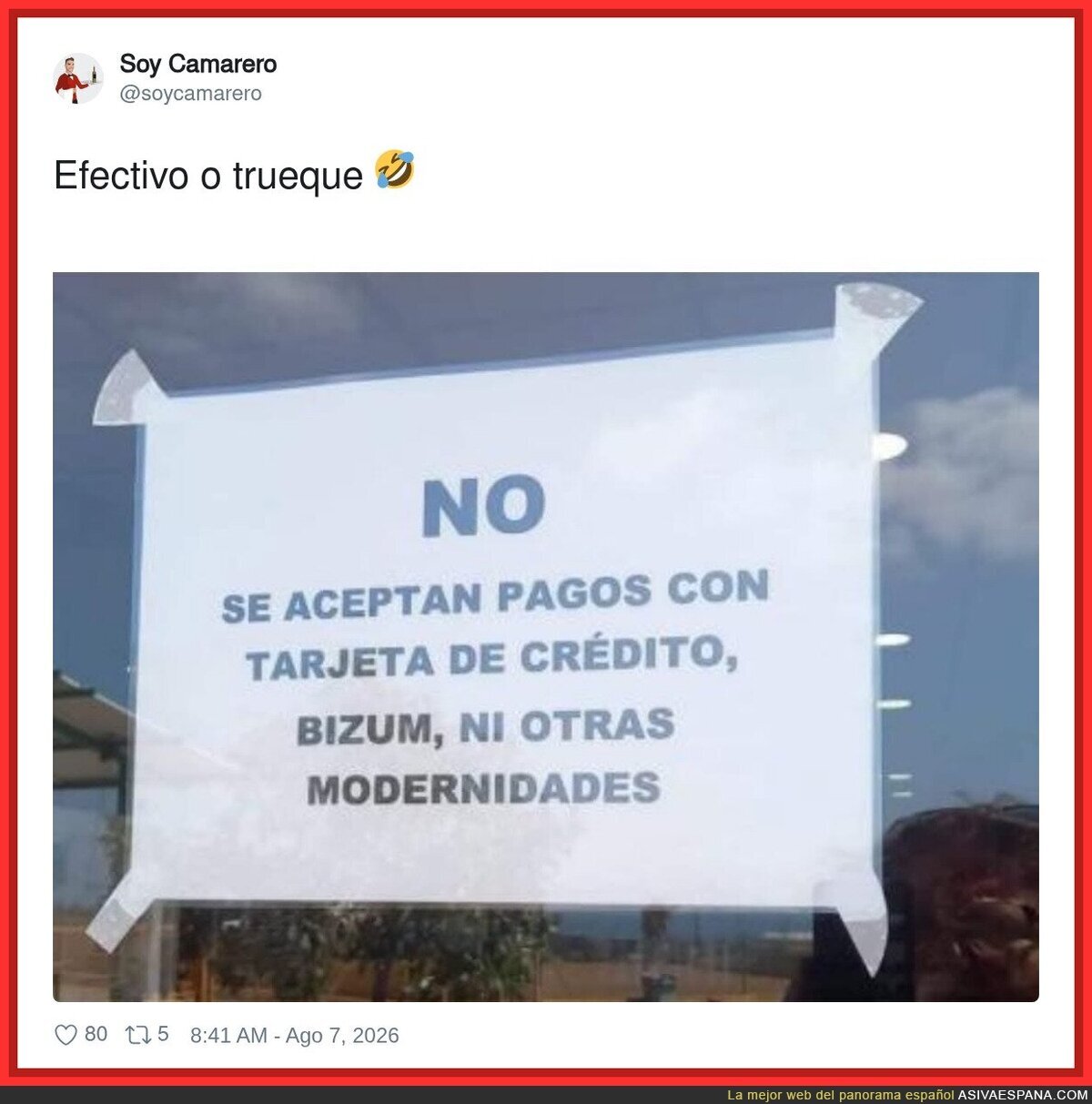 Aqu&iacute; somos de billete en mano